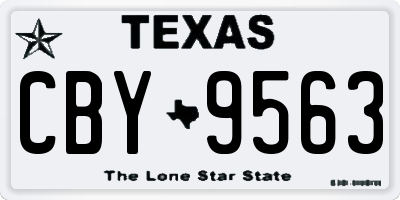 TX license plate CBY9563