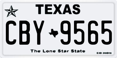 TX license plate CBY9565