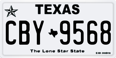 TX license plate CBY9568