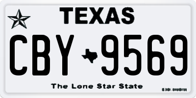 TX license plate CBY9569