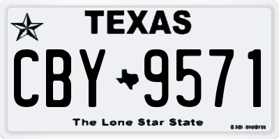 TX license plate CBY9571