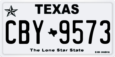 TX license plate CBY9573