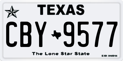 TX license plate CBY9577