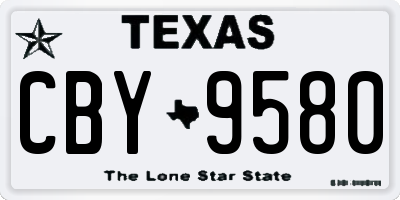 TX license plate CBY9580