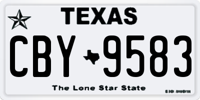 TX license plate CBY9583