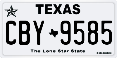 TX license plate CBY9585
