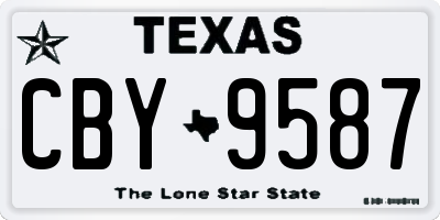 TX license plate CBY9587