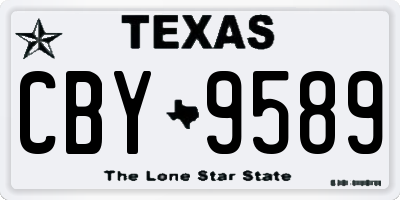 TX license plate CBY9589