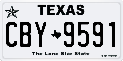 TX license plate CBY9591