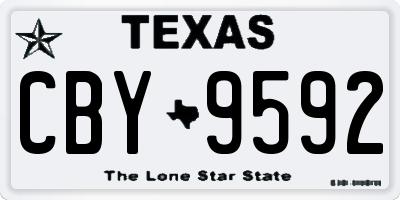 TX license plate CBY9592
