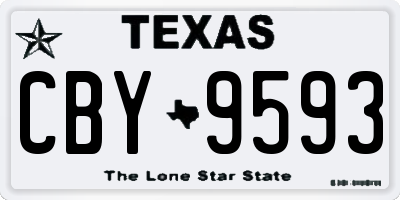 TX license plate CBY9593