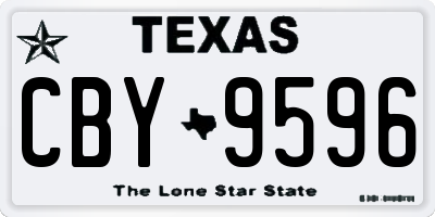 TX license plate CBY9596