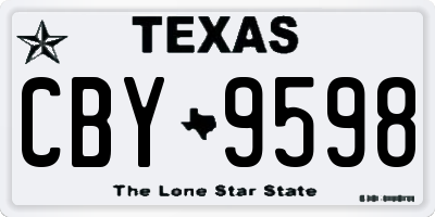 TX license plate CBY9598