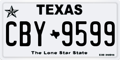 TX license plate CBY9599