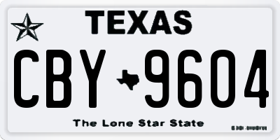 TX license plate CBY9604