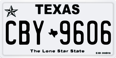 TX license plate CBY9606