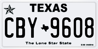 TX license plate CBY9608