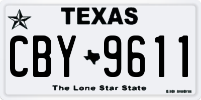 TX license plate CBY9611