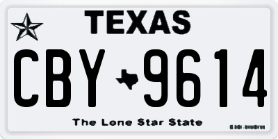 TX license plate CBY9614