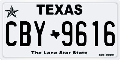 TX license plate CBY9616