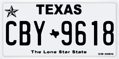 TX license plate CBY9618