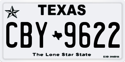 TX license plate CBY9622