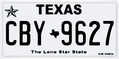 TX license plate CBY9627