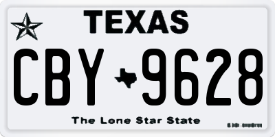 TX license plate CBY9628