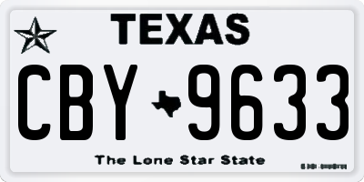 TX license plate CBY9633