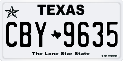 TX license plate CBY9635