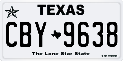 TX license plate CBY9638