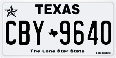 TX license plate CBY9640