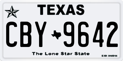 TX license plate CBY9642