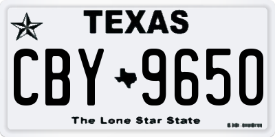 TX license plate CBY9650