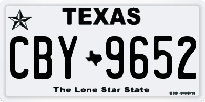 TX license plate CBY9652