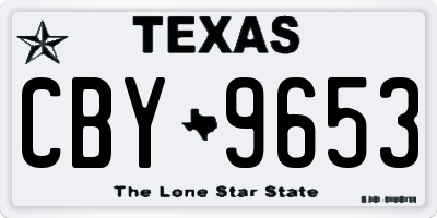 TX license plate CBY9653