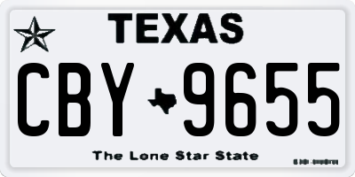 TX license plate CBY9655