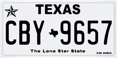 TX license plate CBY9657
