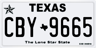 TX license plate CBY9665