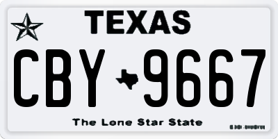 TX license plate CBY9667