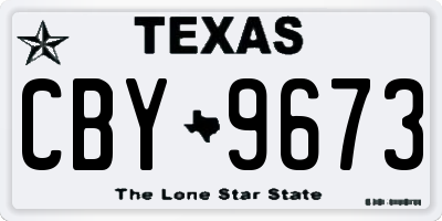 TX license plate CBY9673