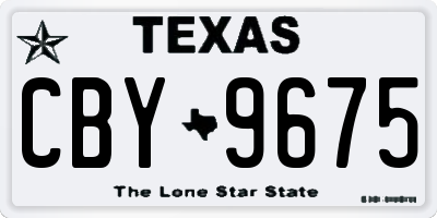 TX license plate CBY9675
