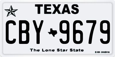 TX license plate CBY9679