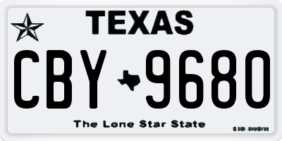 TX license plate CBY9680