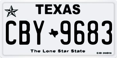 TX license plate CBY9683