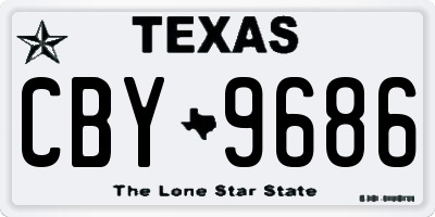 TX license plate CBY9686