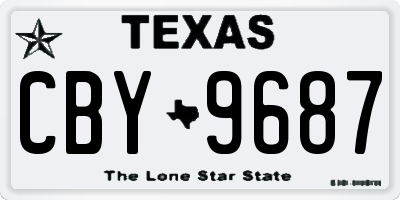 TX license plate CBY9687