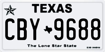 TX license plate CBY9688