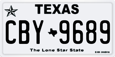 TX license plate CBY9689