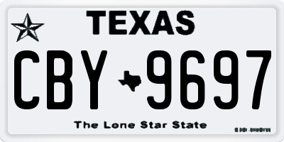 TX license plate CBY9697